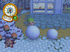 下の雪玉はこれくらいで