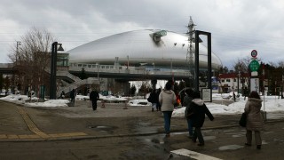 残雪の札幌ドーム